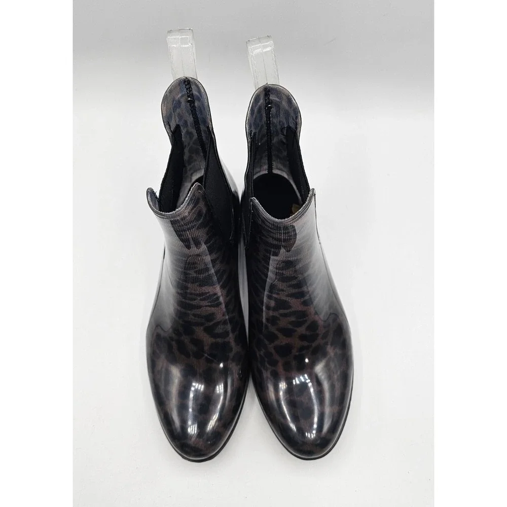 Sam Edelman Womens Tinsley Rain Boots Size 7 Leopard Print Rubber Almond‎ Toe